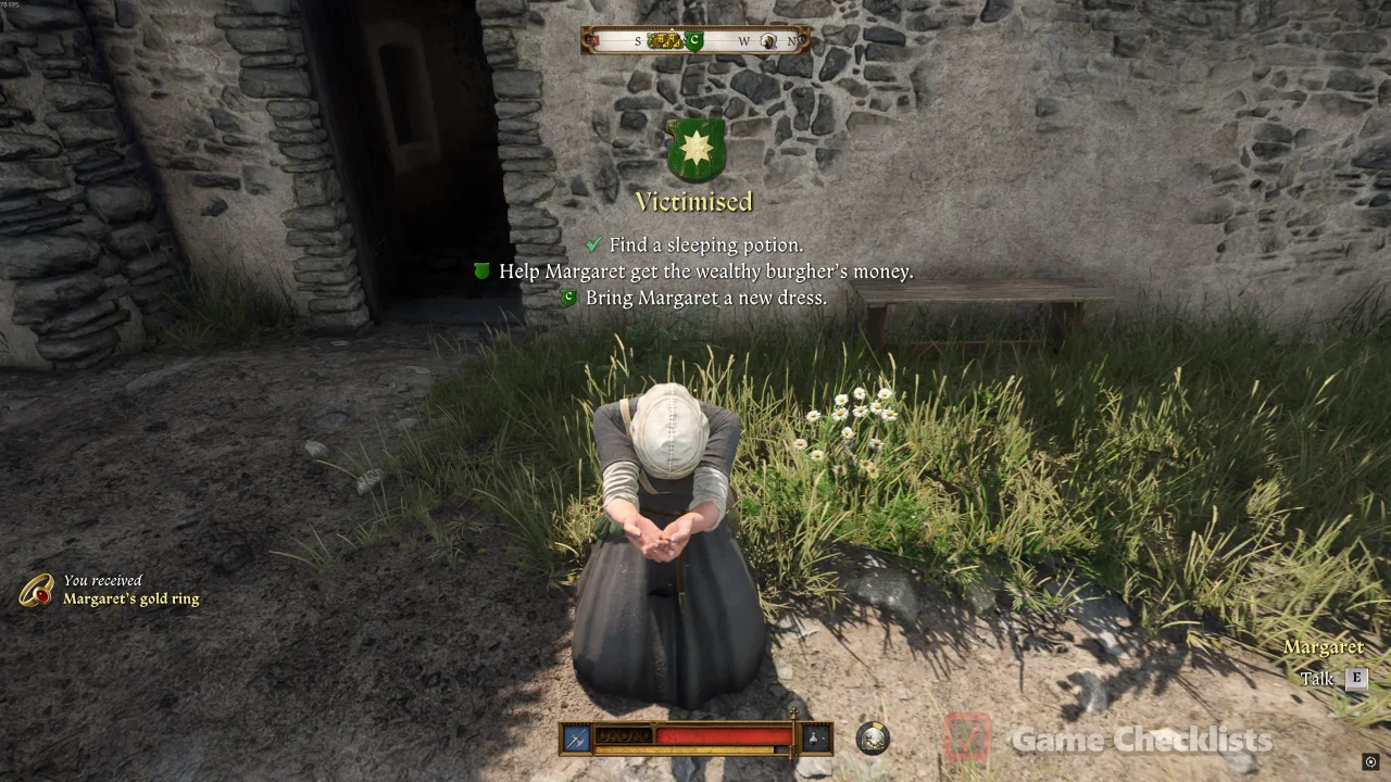 Margaret begging outside inn south of Pschitoky Victimised start
