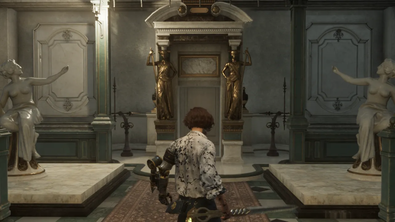 Statue puzzle after the red carpet